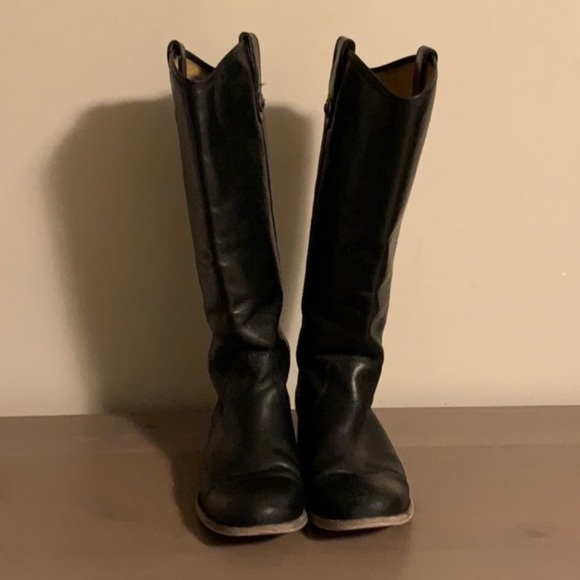 Frye “Melissa” Black Leather Boots - Women’s Size 6.5 - Picture 2 of 7
